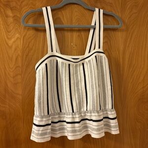 Banana Republic Black and White Striped Tank Top